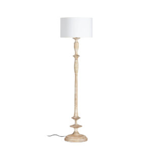 LAMPARA DE PIE 30x30x135 MADERA DE MANGO COLOR BLANCO LAVADO