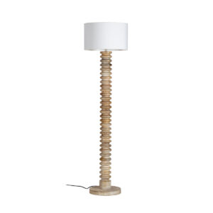 Lámpara de Pié sin pantalla 29x29x131 Madera de Mango -- Blanco Lavado
