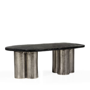Mesa de Centro 107x53x36 Metal/Vidrio -- Nickel/Transparente