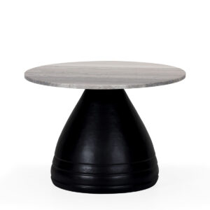 Mesa de Centro 60x60x39 Metal/Mármol -- Bronce Negruzco/Gris