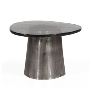 Mesa de Centro 61x59x44 Metal/Vidrio -- Plata Antique/Transparente