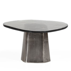 Mesa de Centro 79x72x39 Metal/Vidrio -- Plata Antique/Transparente