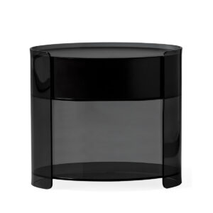 Mesita de Noche 55x32x50 Cristal/Madera -- Ahumado/Negro