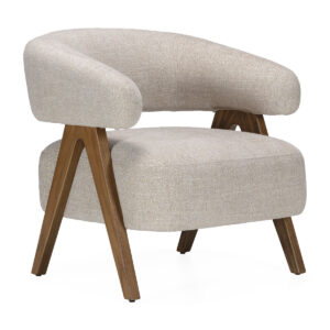 Sillón 74x78x74 Madera de Fresno/Tela -- Marrón/Beige