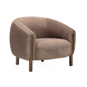 Sillón 94x90x73 Madera de Fresno/Tela -- Marrón/Marrón